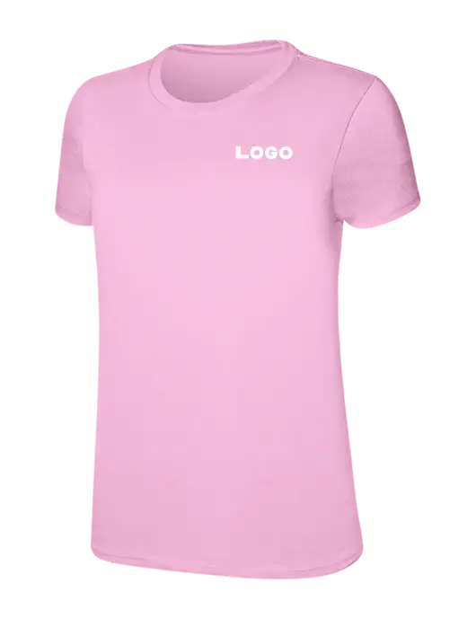 Womens Ring Spun Candy Pink 4.5 oz T-Shirt w/Logo