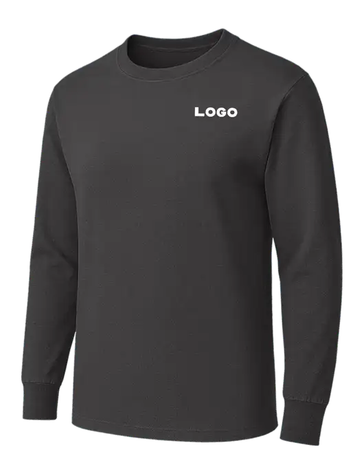 Charcoal Heavyweight Long Sleeve 6.1 oz T-Shirt w/Logo