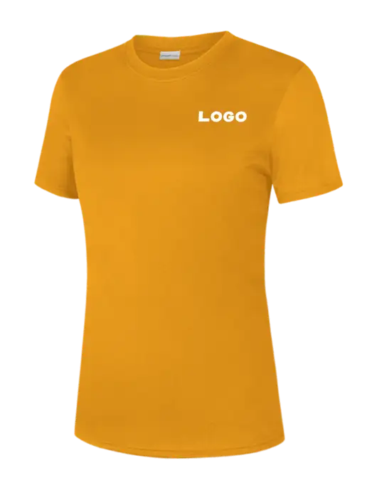  Womens Yellow Gold PosiCharge Competitor Tee w/Logo