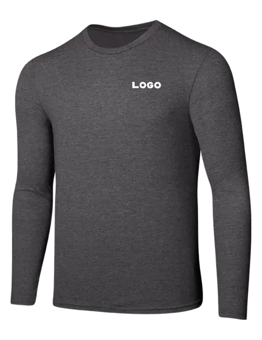 Seriously Soft Heathered Charcoal Long Sleeve T-Shirt w/Logo