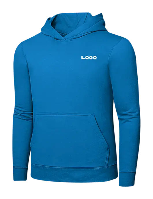 Medium Dark Sapphire 7.8 oz Ring Spun Hooded Sweatshirt w/Logo