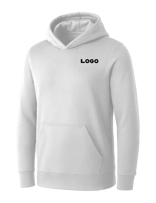 Womens White Core Fleece Pullover Hooded Sweatshirt w/Logo