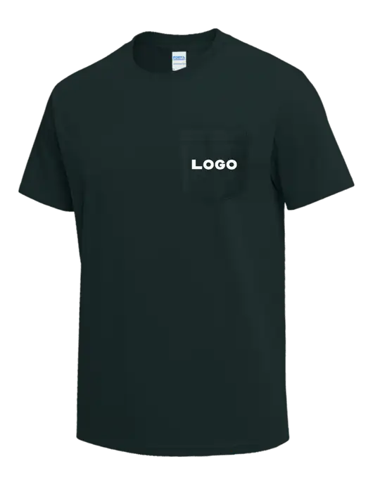 Dark Green Heavyweight 6.1 oz Pocket T-Shirt w/Logo