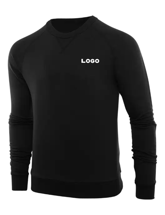 Allmade Deep Black Organic French Terry Crewneck Sweatshirt w/Logo