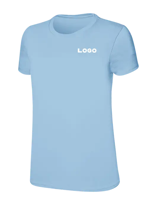 Womens Ring Spun Light Blue 4.5 oz T-Shirt w/Logo