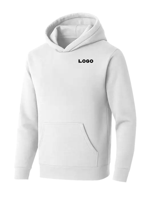 BELLA+CANVAS Heathered White Sponge Fleece Pullover Hoodie w/Logo