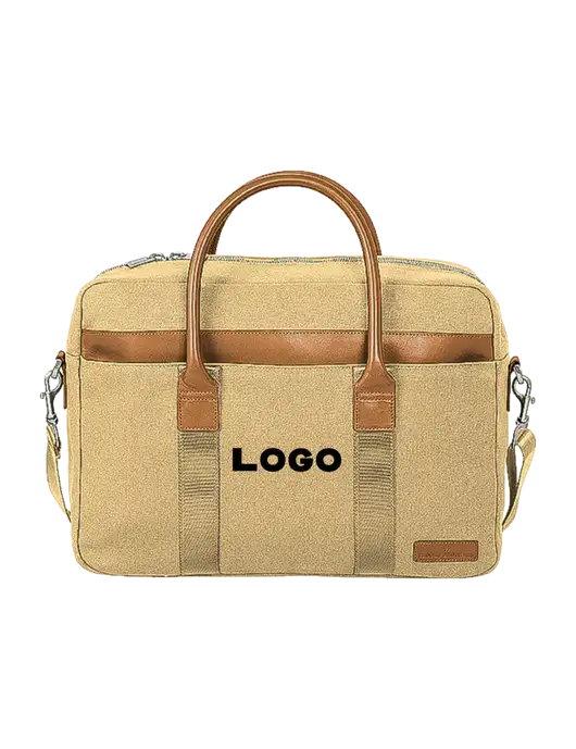 Brooks Brothers Wells Dark Tan Briefcase w/Logo