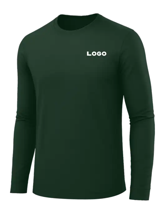Long Sleeve Dark Green PosiCharge Competitor Tee w/Logo