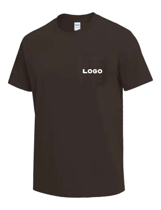 Brown Heavyweight 6.1 oz Pocket T-Shirt w/Logo