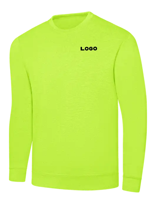 Safety Yellow 7.8 oz Ring Spun Crew Sweatshirt w/Logo