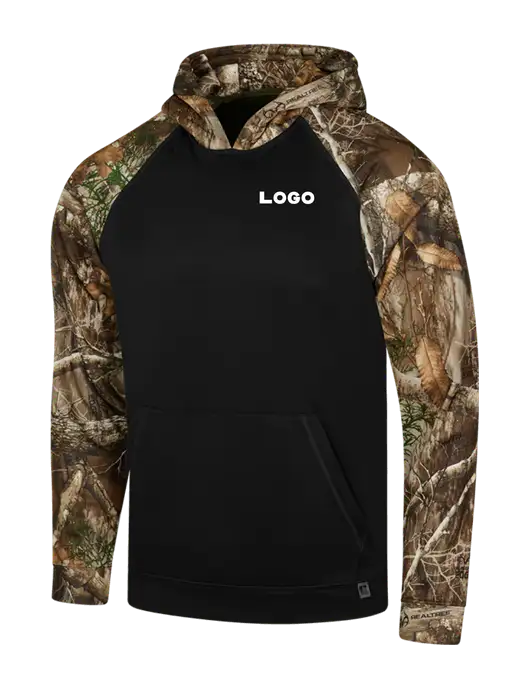 Russell Outdoors Black/Realtree Edge Camo Colorbock Performance Hoodie w/Logo