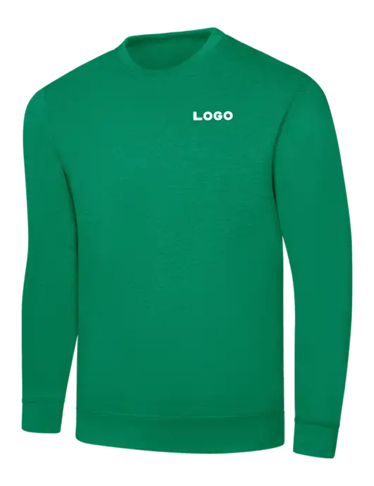 Kelly Green 7.8 oz Ring Spun Crew Sweatshirt w/Logo