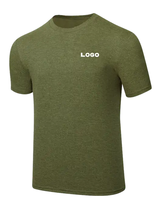 Simply Soft Military Green Frost 4.5oz Poly/Combed Ring Spun Cotton T-Shirt w/Logo