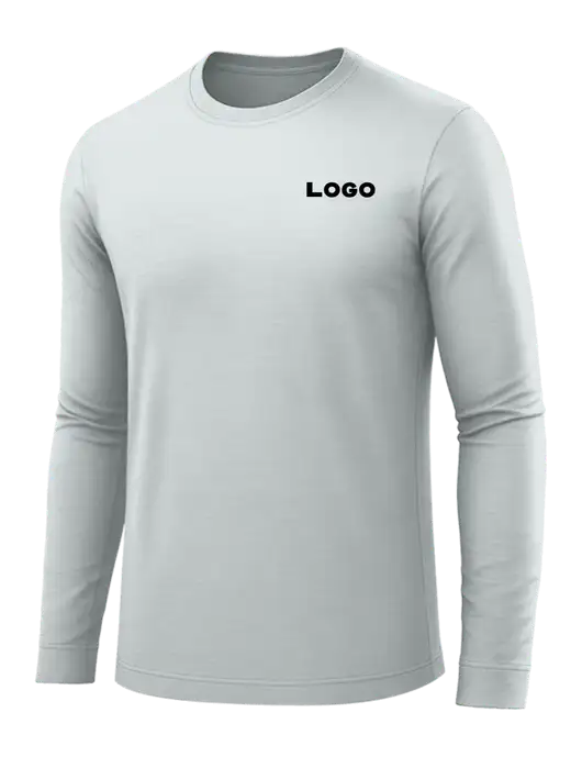 Long Sleeve Light Grey PosiCharge Competitor Tee w/Logo