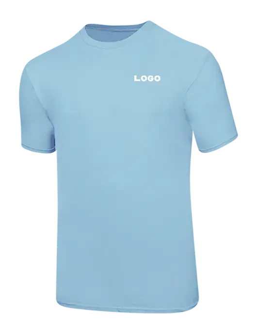 Ring Spun Light Blue 4.5 oz T-Shirt w/Logo