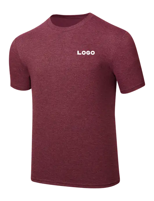 Simply Soft Maroon Frost 4.5oz  Poly/Combed Ring Spun Cotton T-Shirt w/Logo