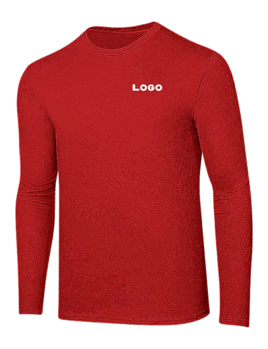 Ring Spun Dark Red 4.5 oz Long Sleeve T-Shirt w/Logo