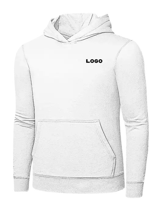 White 7.8 oz Ring Spun Hooded Sweatshirt w/Logo
