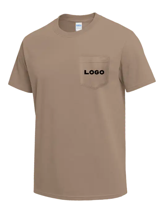 Dark Tan Heavyweight 6.1 oz Pocket T-Shirt w/Logo