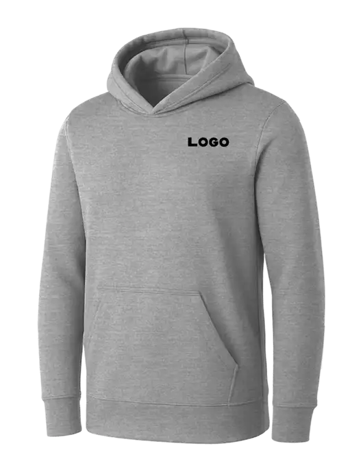 Womens Light Grey Heather Core Fleece Pullover Hooded Sweatshirt w/Logo