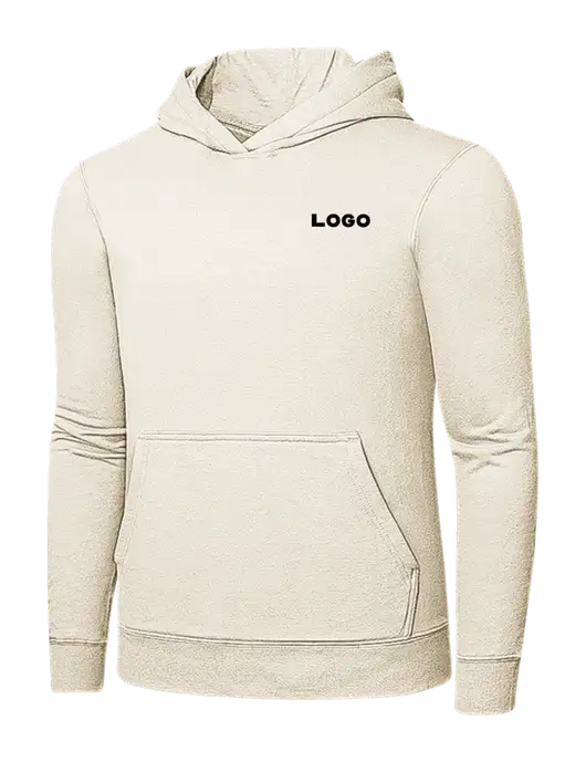 Very Light Tan 7.8 oz Ring Spun Hooded Sweatshirt w/Logo