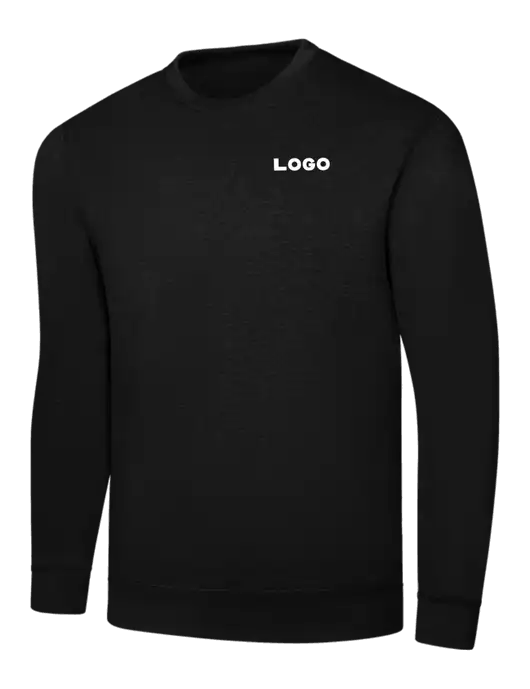 Black 7.8 oz Ring Spun Crew Sweatshirt w/Logo