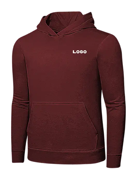 Maroon 7.8 oz Ring Spun Hooded Sweatshirt w/Logo