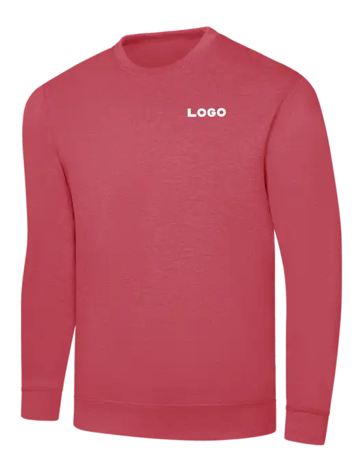 Heather Red 7.8 oz Ring Spun Crew Sweatshirt w/Logo