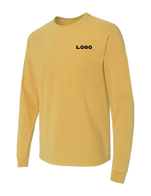 Comfort Colors Garment-Dyed Yellow Gold Heavyweight Long Sleeve T-Shirt w/Logo