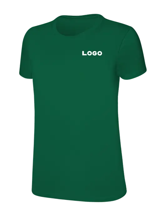 Womens Ring Spun Kelly Green 4.5 oz T-Shirt w/Logo