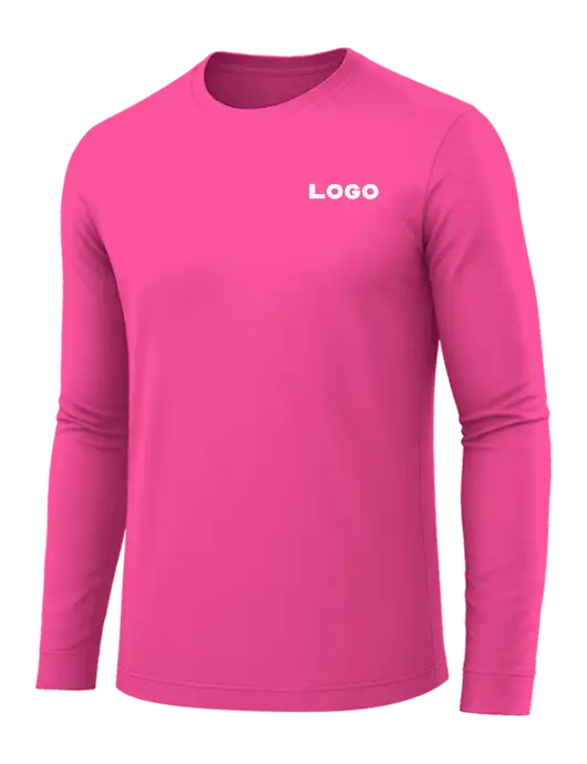 Long Sleeve Neon Pink PosiCharge Competitor Tee w/Logo