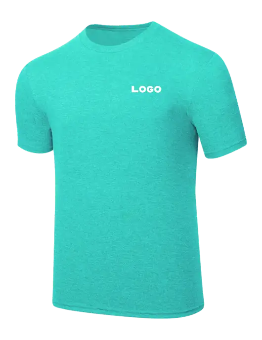 Simply Soft Light Teal Heathered 4.5oz  Poly/Combed Ring Spun Cotton T-Shirt w/Logo
