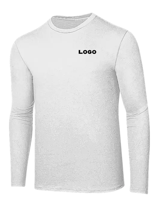 Ring Spun White 4.5 oz Long Sleeve T-Shirt w/Logo