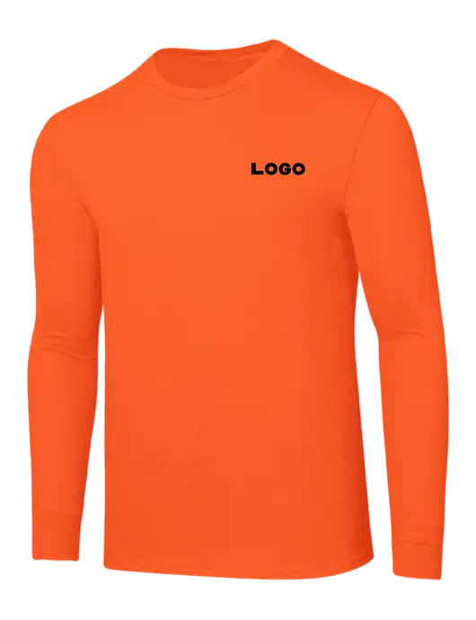 Core Blend Safety Orange Long Sleeve Tee w/Logo