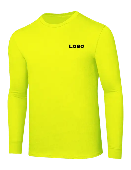 Core Blend Safety Yellow Long Sleeve Tee w/Logo