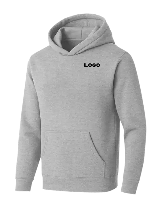 BELLA+CANVAS Light Grey Heather Sponge Fleece Pullover Hoodie w/Logo