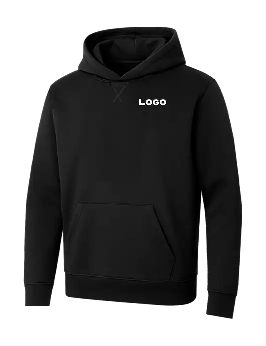 Allmade Deep Black Organic French Terry Pullover Hoodie w/Logo