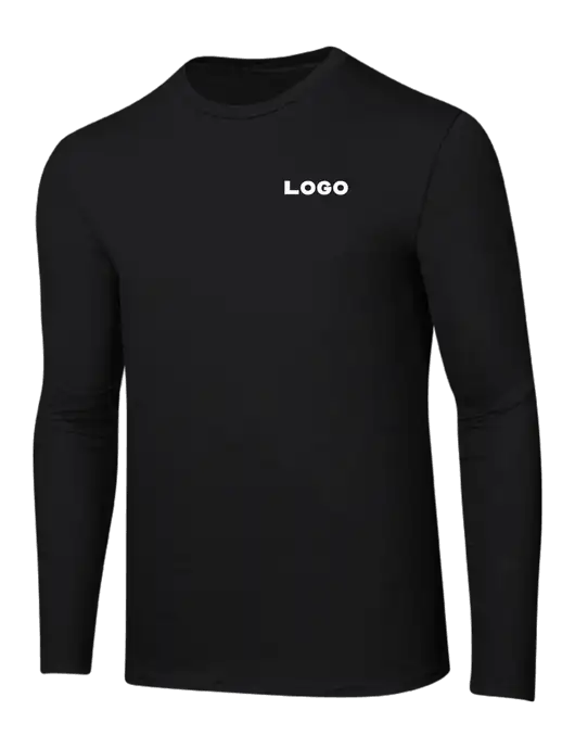 Ring Spun Jet Black 4.5 oz Long Sleeve T-Shirt w/Logo