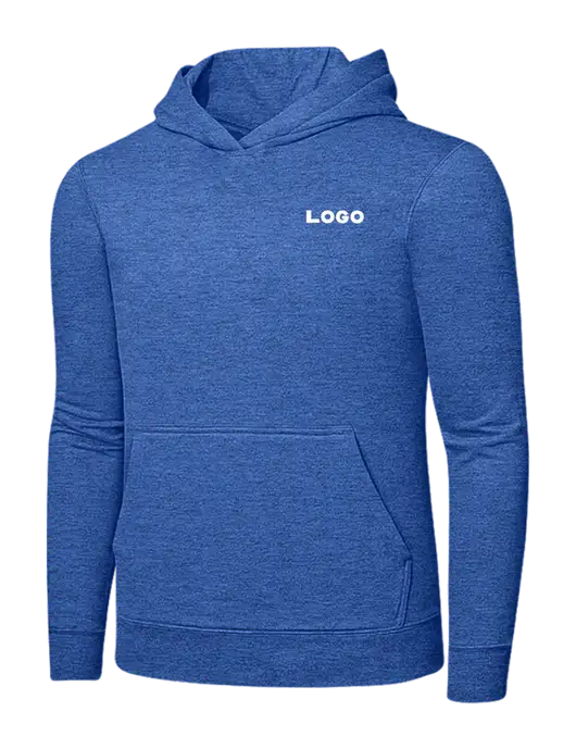 Heather Royal 7.8. oz Ring Spun Hooded Sweatshirt w/Logo