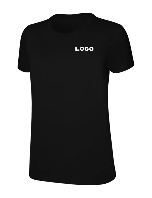 Womens Ring Spun Jet Black 4.5 oz T-Shirt w/Logo