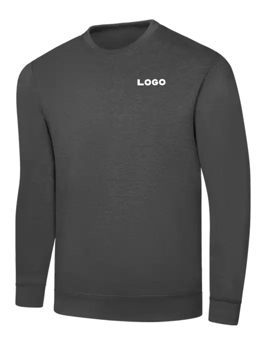 Charcoal 7.8 oz Ring Spun Crew Sweatshirt w/Logo