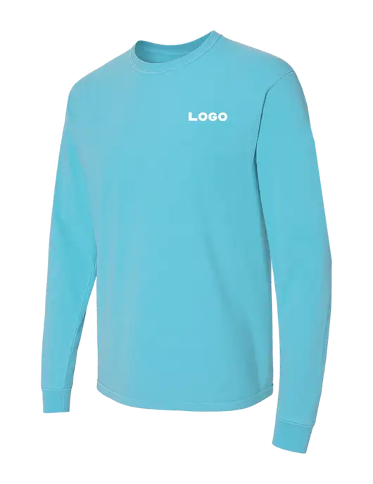 Comfort Colors Garment-Dyed Light Sapphire Heavyweight Long Sleeve T-Shirt w/Logo