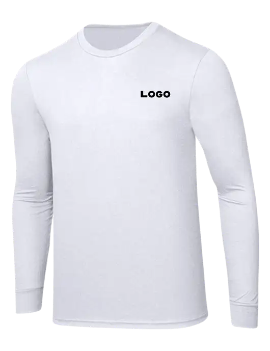 Simply Soft Long Sleeve White 4.5 oz, Poly/Combed Ring Spun Cotton T-Shirt w/Logo