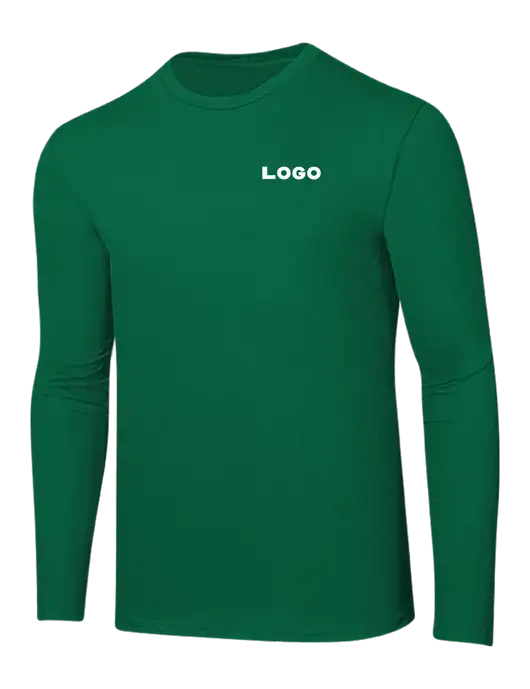 Ring Spun Kelly Green 4.5 oz Long Sleeve T-Shirt w/Logo