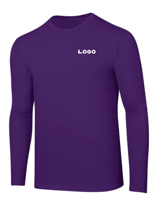 Ring Spun Purple 4.5 oz Long Sleeve T-Shirt w/Logo