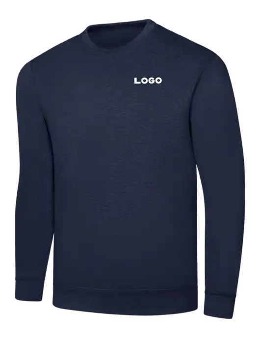 Navy 7.8 oz Ring Spun Crew Sweatshirt w/Logo