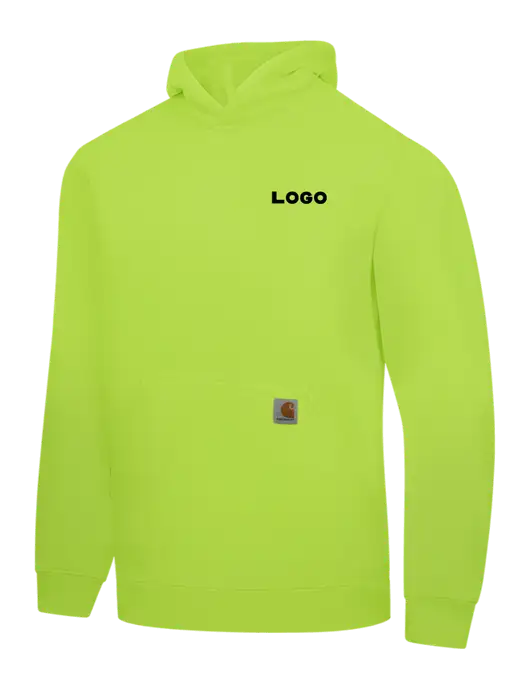 Carhartt Neon Green Midweight Hooded Sweatshirt w/Logo