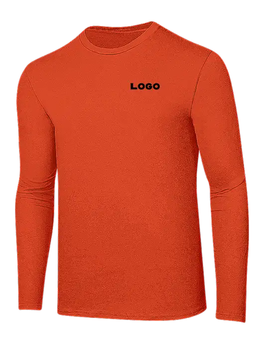 Ring Spun Orange 4.5 oz Long Sleeve T-Shirt w/Logo