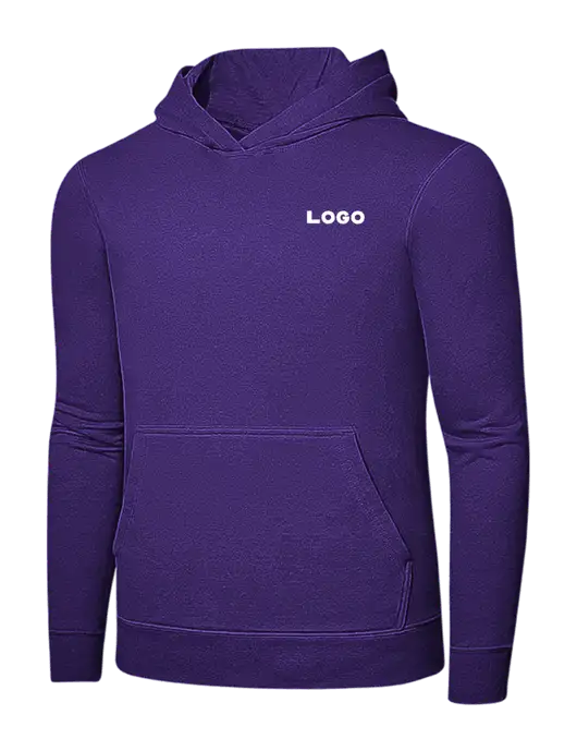 Purple 7.8 oz Ring Spun Hooded Sweatshirt w/Logo