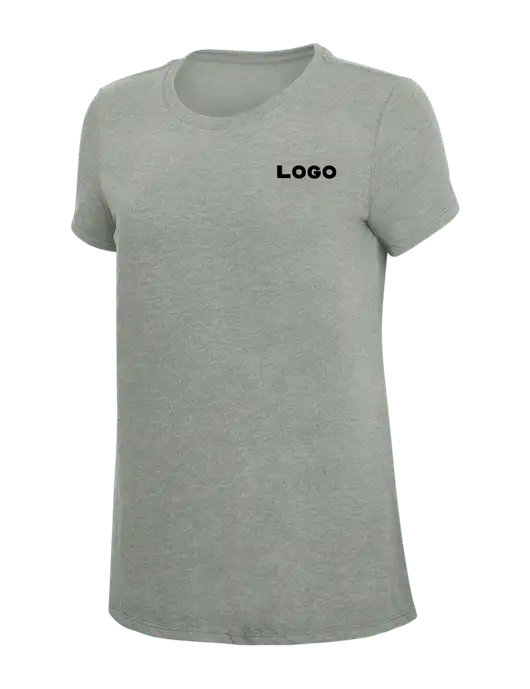 Womens Simply Soft Grey Frost 4.5oz  Poly/Combed Ring Spun Cotton T-Shirt w/Logo